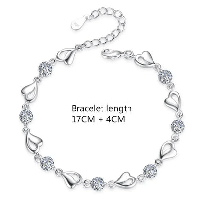 Sterling Silver Heart-Shaped Bracelet