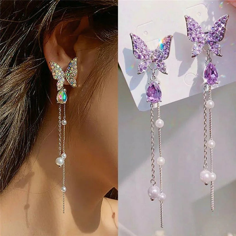 Crystal Bow Stud Earrings