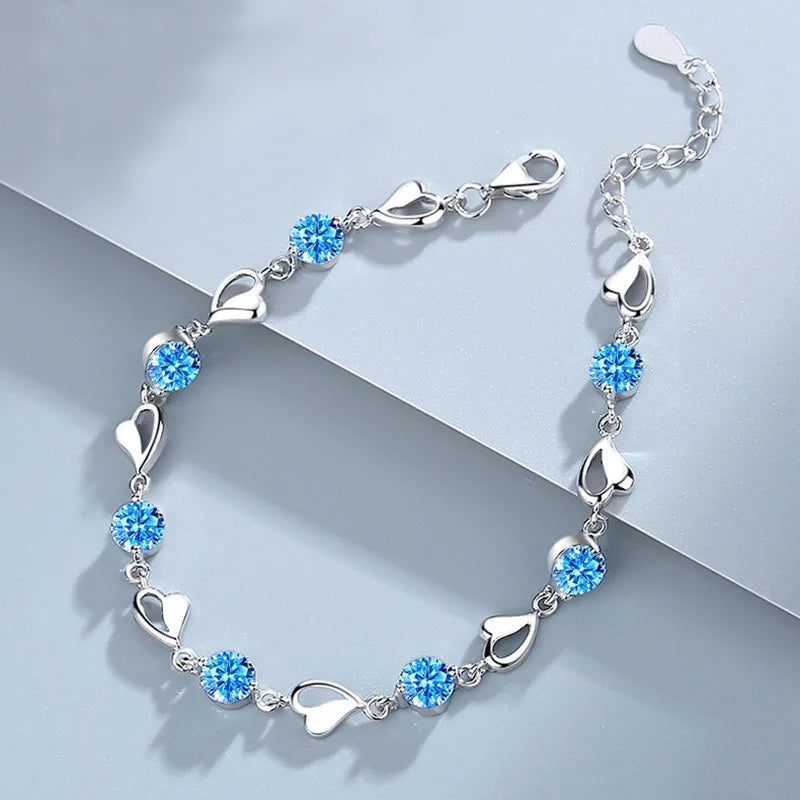 Sterling Silver Heart-Shaped Bracelet