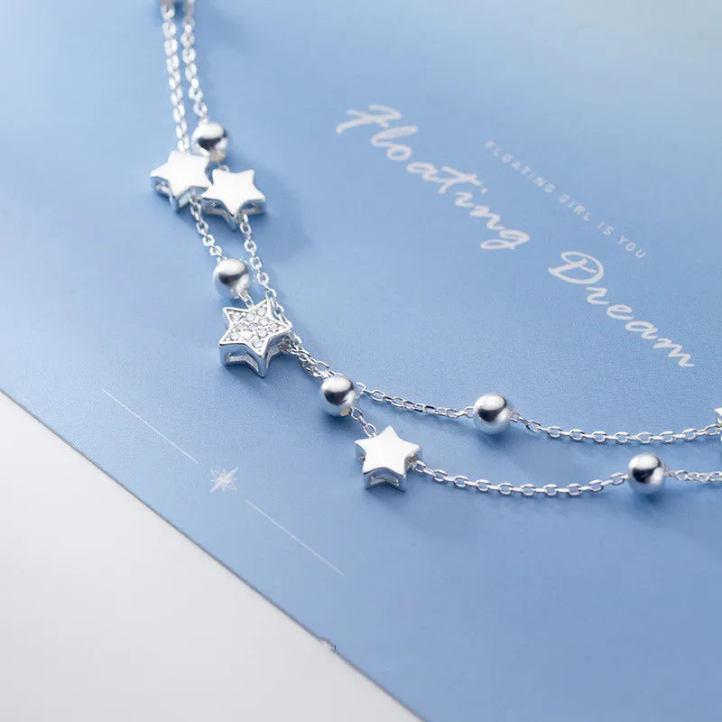 Double Star Beads Charm Bracelet